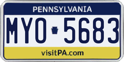 PA license plate MYO5683
