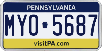 PA license plate MYO5687