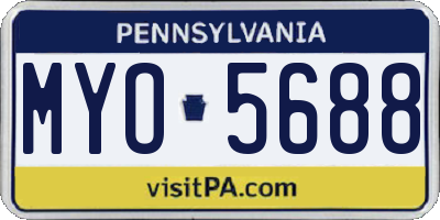 PA license plate MYO5688