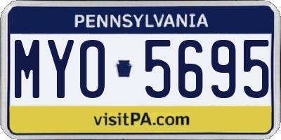 PA license plate MYO5695