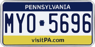 PA license plate MYO5696