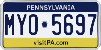 PA license plate MYO5697