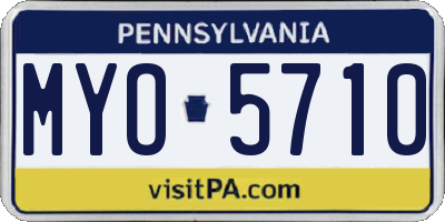 PA license plate MYO5710
