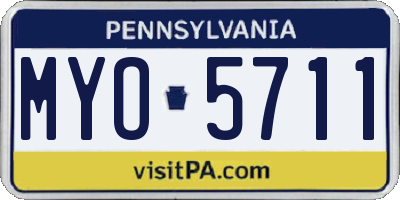 PA license plate MYO5711