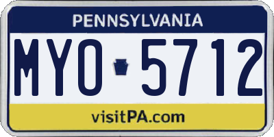 PA license plate MYO5712