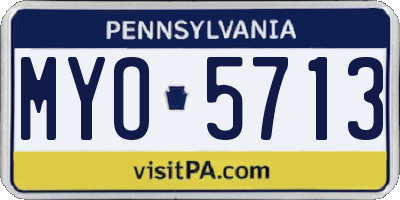 PA license plate MYO5713