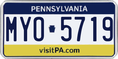 PA license plate MYO5719