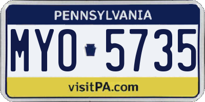 PA license plate MYO5735