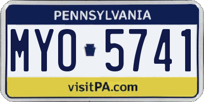 PA license plate MYO5741