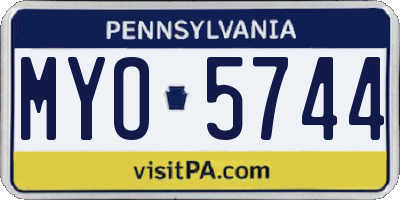 PA license plate MYO5744