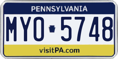 PA license plate MYO5748