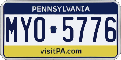 PA license plate MYO5776