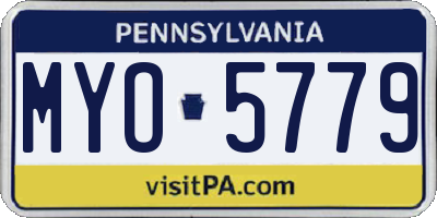 PA license plate MYO5779