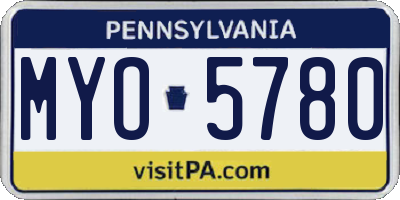 PA license plate MYO5780