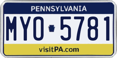 PA license plate MYO5781
