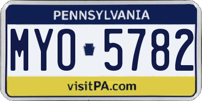 PA license plate MYO5782