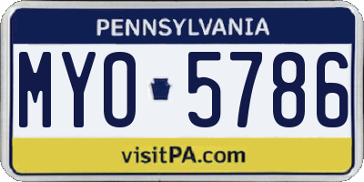 PA license plate MYO5786