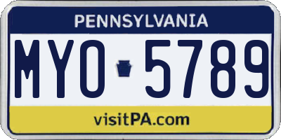 PA license plate MYO5789