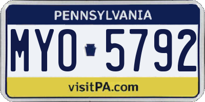 PA license plate MYO5792