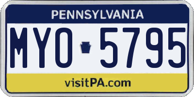 PA license plate MYO5795