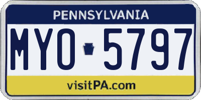 PA license plate MYO5797