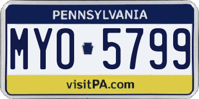PA license plate MYO5799