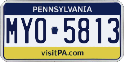 PA license plate MYO5813