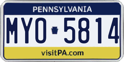 PA license plate MYO5814