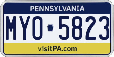 PA license plate MYO5823