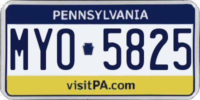 PA license plate MYO5825