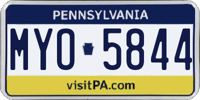 PA license plate MYO5844