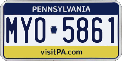 PA license plate MYO5861