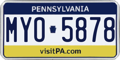PA license plate MYO5878