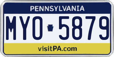 PA license plate MYO5879