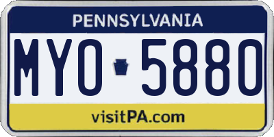 PA license plate MYO5880
