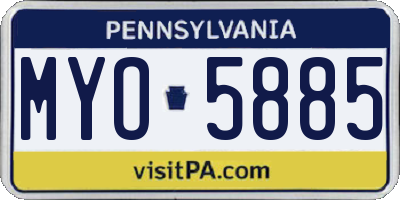 PA license plate MYO5885