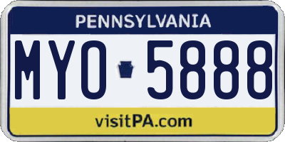 PA license plate MYO5888
