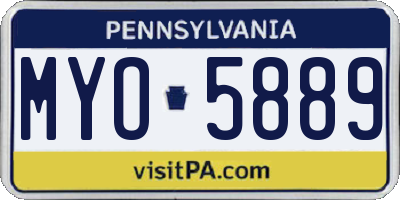 PA license plate MYO5889