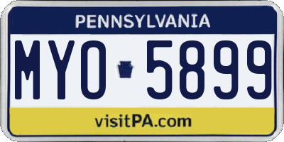 PA license plate MYO5899