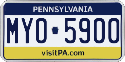 PA license plate MYO5900