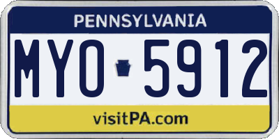 PA license plate MYO5912