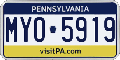 PA license plate MYO5919