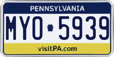 PA license plate MYO5939