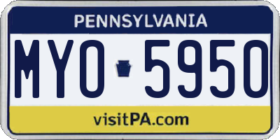 PA license plate MYO5950