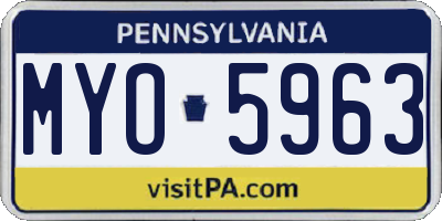 PA license plate MYO5963