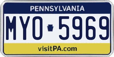 PA license plate MYO5969
