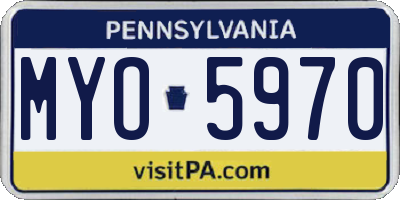PA license plate MYO5970