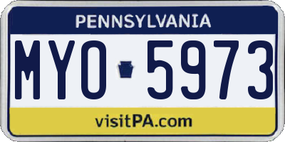 PA license plate MYO5973