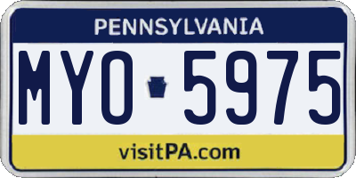 PA license plate MYO5975
