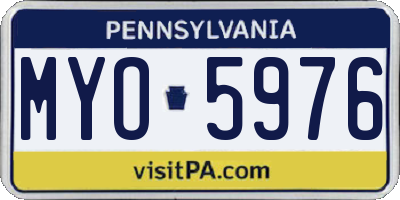 PA license plate MYO5976